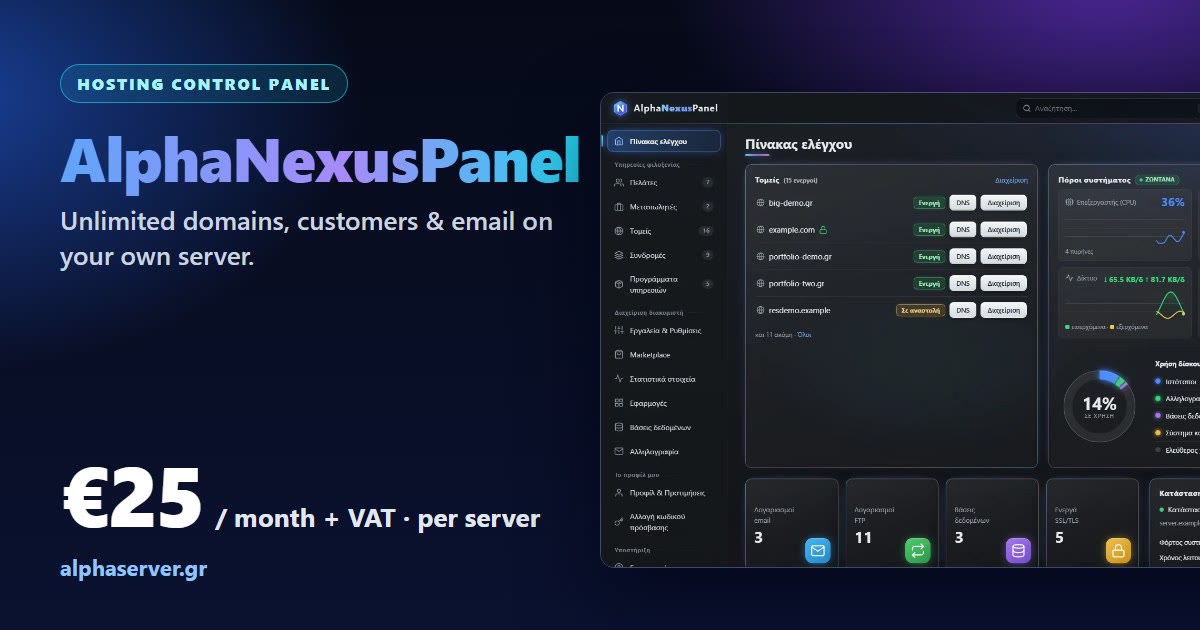 AlphaNexusPanel vs cPanel vs Plesk 2026