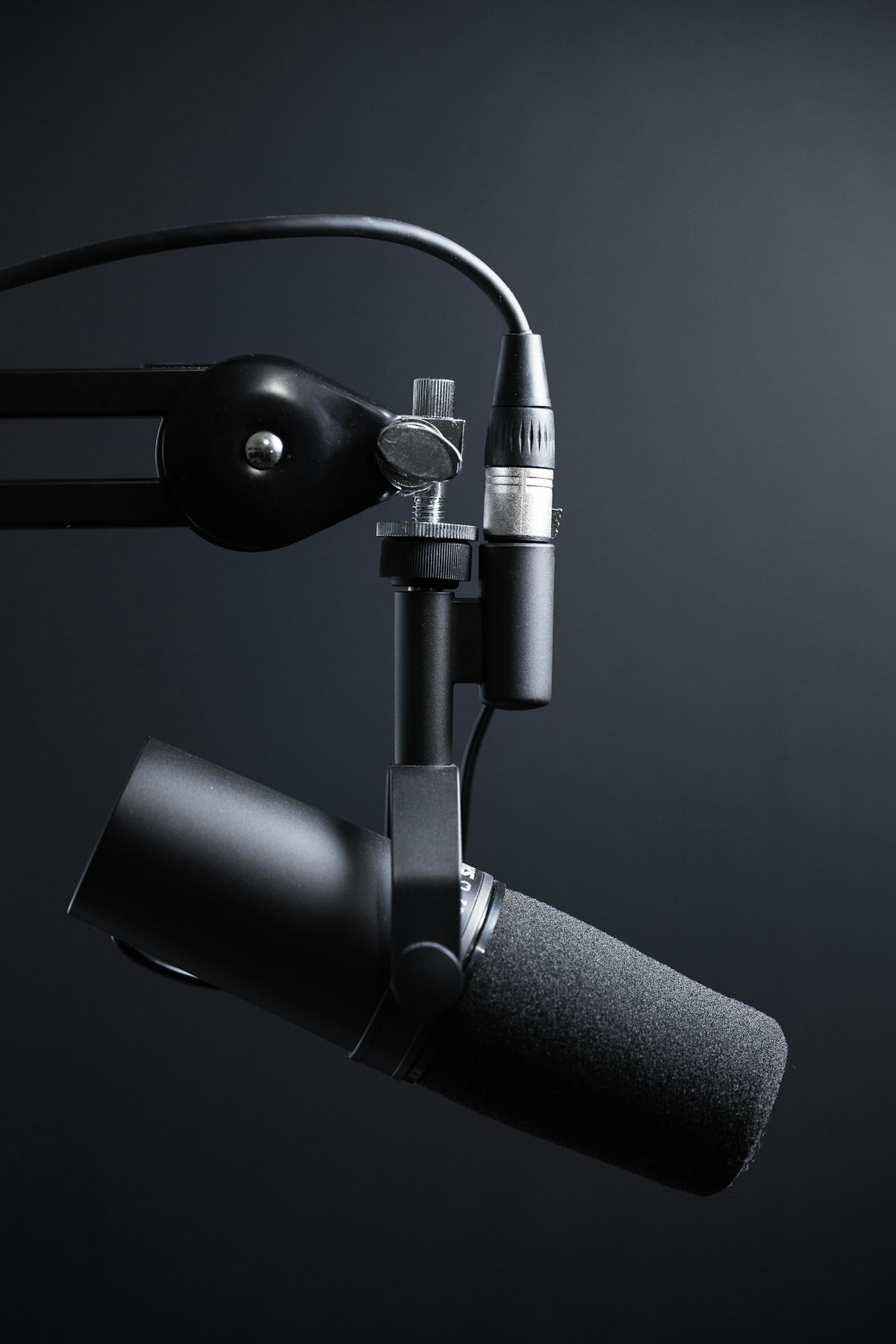 Podcast microphone and headphones